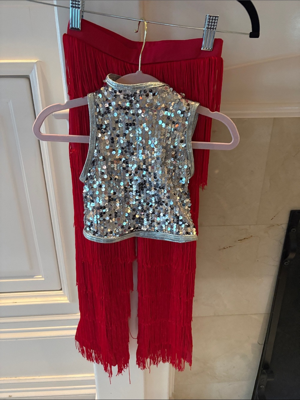 Kids Red Fringe Pants Costume Child Small